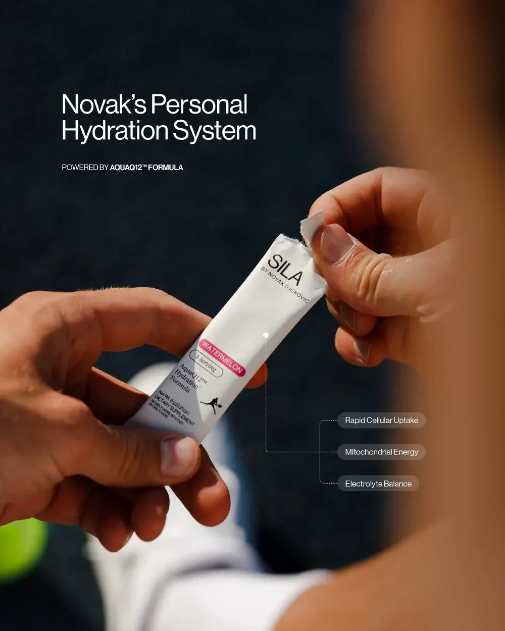 Static ad for SILA personal hydration sachets