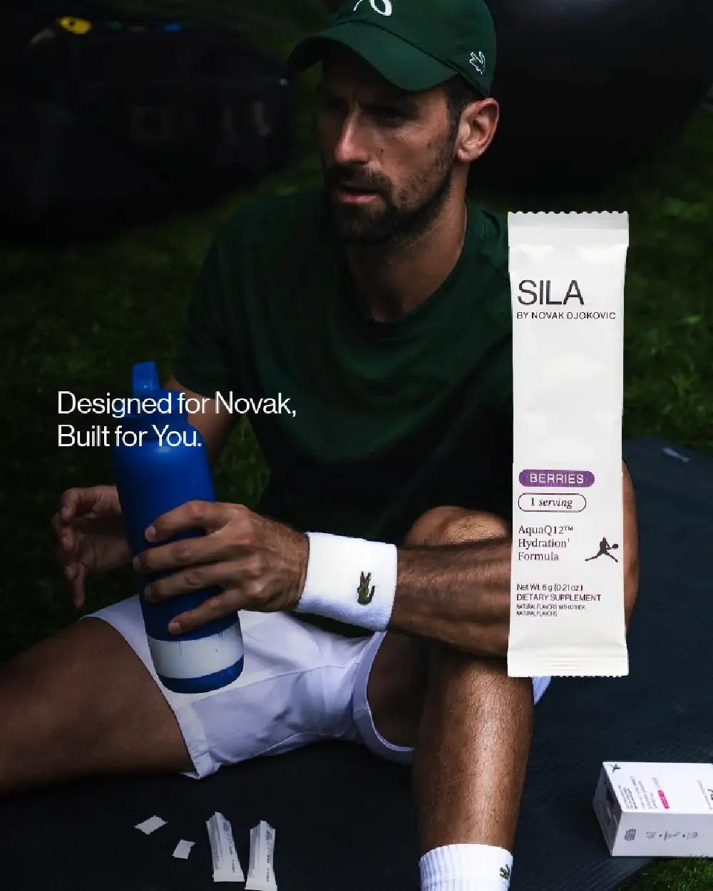 Static ad for SILA featuring Novak Djokovic