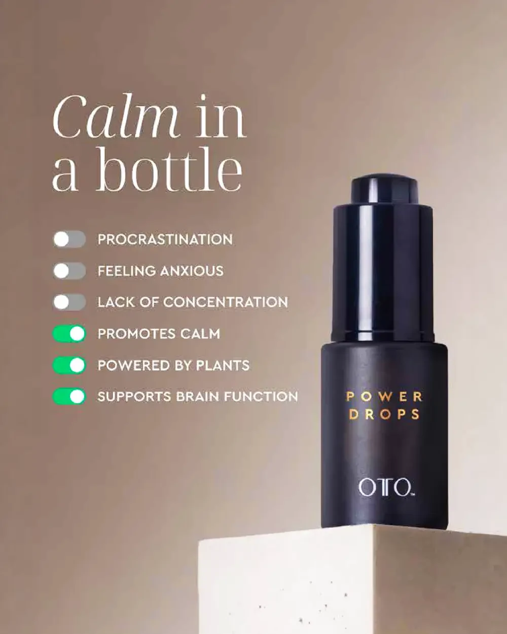 Static ad for OTO calm drops